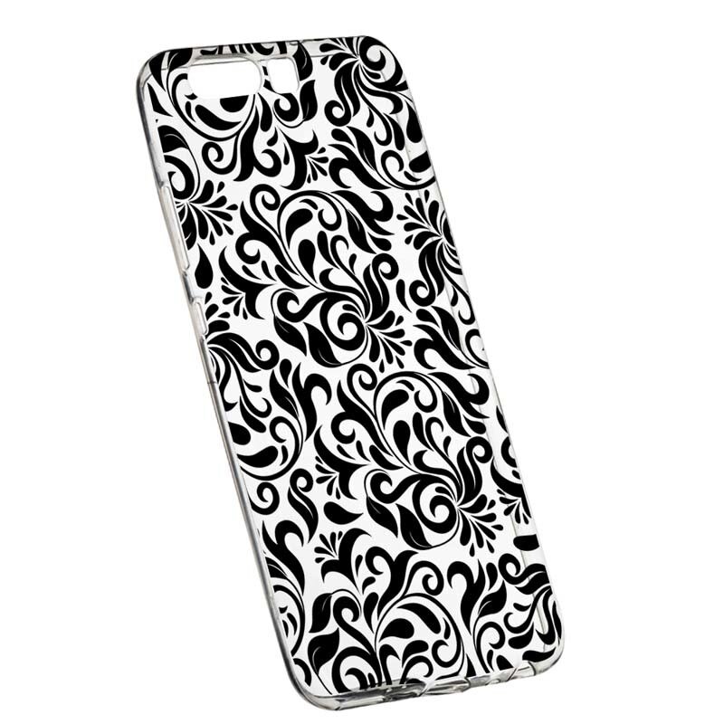 Husa Silicon, Transparent, Slim, Non-Figurative Negru, Huawei Nova 2S