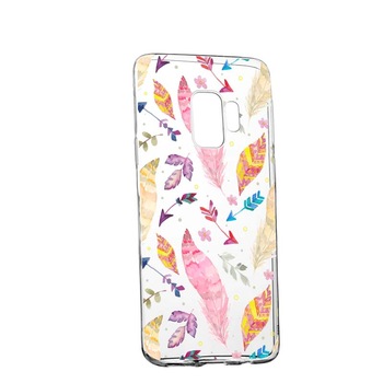 Husa Silicon, Transparent, Slim, Happy Feathers, Samsung Galaxy S9 Husa Silicon, Transparent, Slim, Happy Feathers, Samsung Galaxy S9