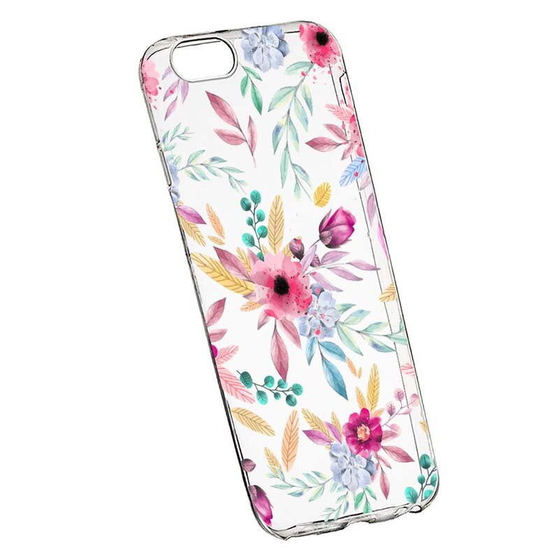 Husa Silicon, Transparent, Slim, Happy Flowers, Xiaomi 6