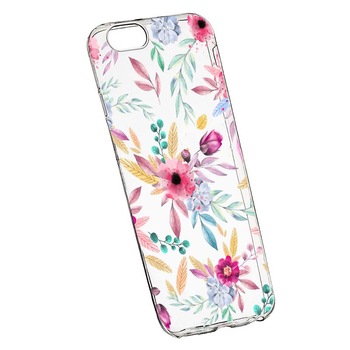 Husa Silicon, Transparent, Slim, Happy Flowers, Xiaomi Mi A1 Husa Silicon, Transparent, Slim, Happy Flowers, Xiaomi Mi A1