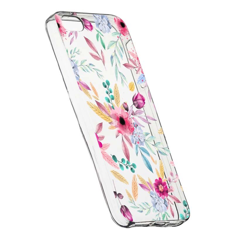 Husa Silicon, Transparent, Slim, Happy Flowers, Xiaomi Mi5S