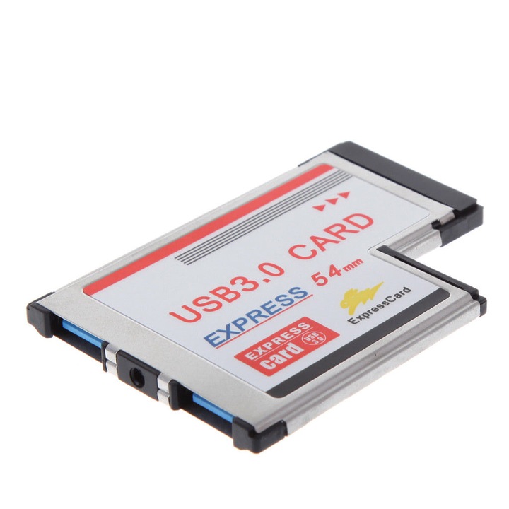 Adaptor ExpressCard 54mm la USB 3.0 (2 porturi) pentru laptop, BC398