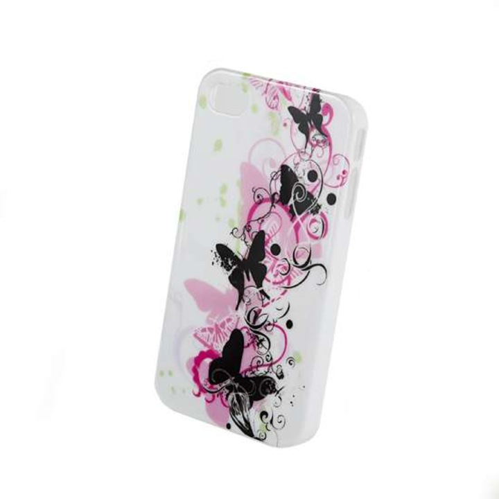 Калъф за iPhone 4S в пластмасов модел Butterfly Tornado Цвят Бял