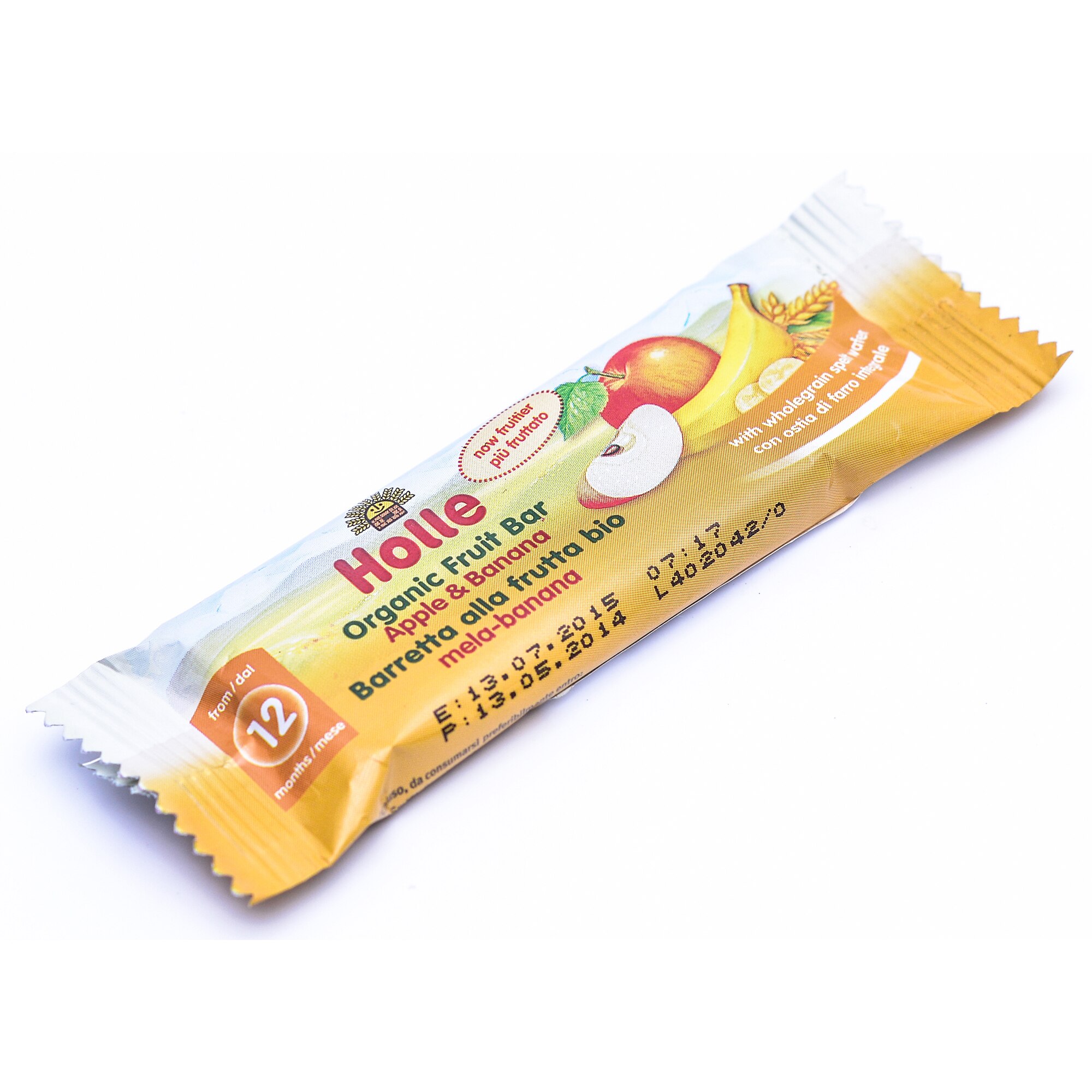 Batoane de fructe Holle Bio, Mar si banana , 25 g