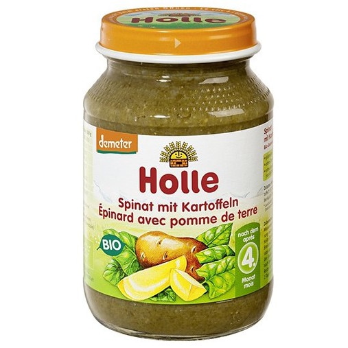 Piure Holle Bio, Spanac si cartofi,190 g
