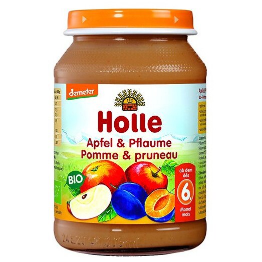 Piure Holle Bio, Mere si prune, 190 g
