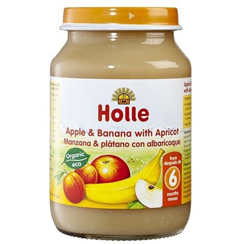 Piure Holle Bio, Mere, banane si caise, 190 g