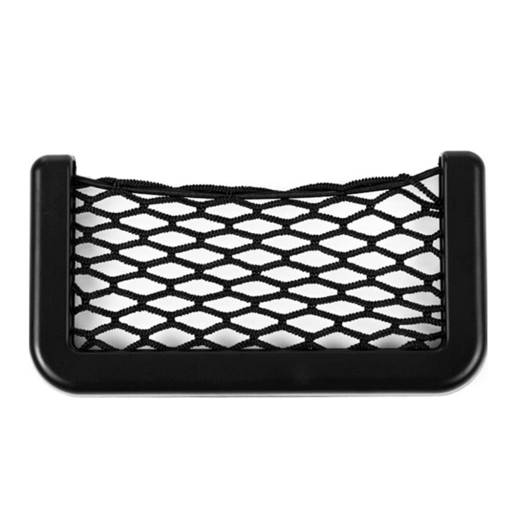 Suport Auto Tip Buzunar cu Plasa Elastica pentru Telefon sau Alte Obiecte, LRTM, negru