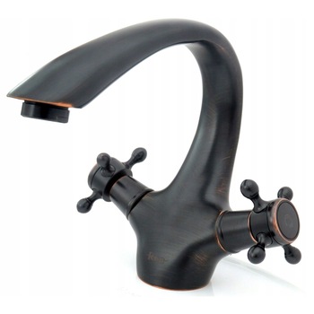 Baterie lavoar Retro Old Black , finisaj Negru Mat, montaj pe chiuveta, design vintage Baterie lavoar Retro Old Black , finisaj Negru Mat, montaj pe chiuveta, design vintage