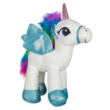 Unicorn iMK®, material moale, Alb/albastru, 30 cm Unicorn iMK®, material moale, Alb/albastru, 30 cm
