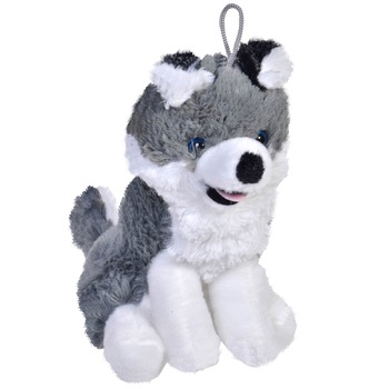 Jucarie ubx din plus , Catelusul husky, cu agatatoare, 20 cm Jucarie ubx din plus , Catelusul husky, cu agatatoare, 20 cm