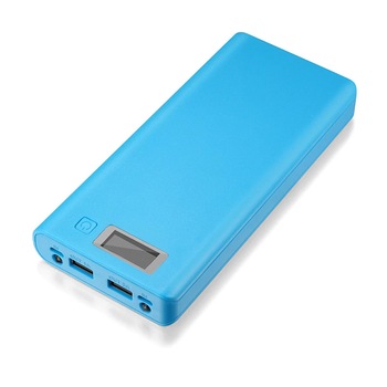 Carcasa pentru Power Bank cu 8 baterii tip 18650 , cu 2 porturi USB, display LCD si lanterna cu doua leduri - Albastra Carcasa pentru Power Bank cu 8 baterii tip 18650 , cu 2 porturi USB, display LCD si lanterna cu doua leduri - Albastra