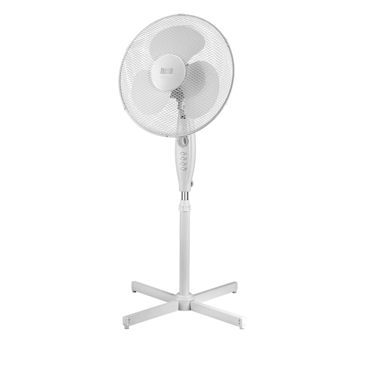 Вентилатор Tessa за въздушно охлаждане, С крак и таймер, Захранване 220 ~ 240 V; 50/60 Hz, 3 скоростни режима, Регулиране на ъгъла на наклон