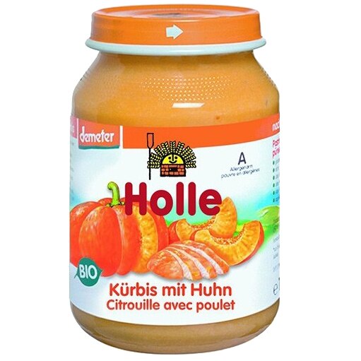 Piure Holle Bio, Dovleac si carne de pui, 190 g