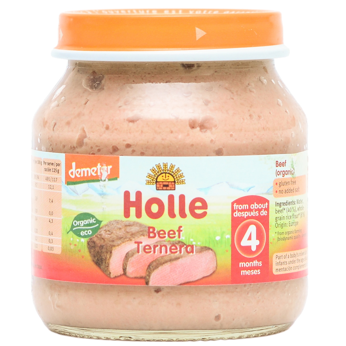 Piure Holle Bio, Carne de vita, 125 g