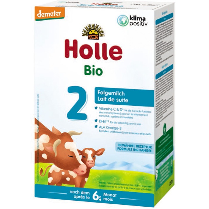 Lapte praf Holle Bio, Formula 2, 600 g