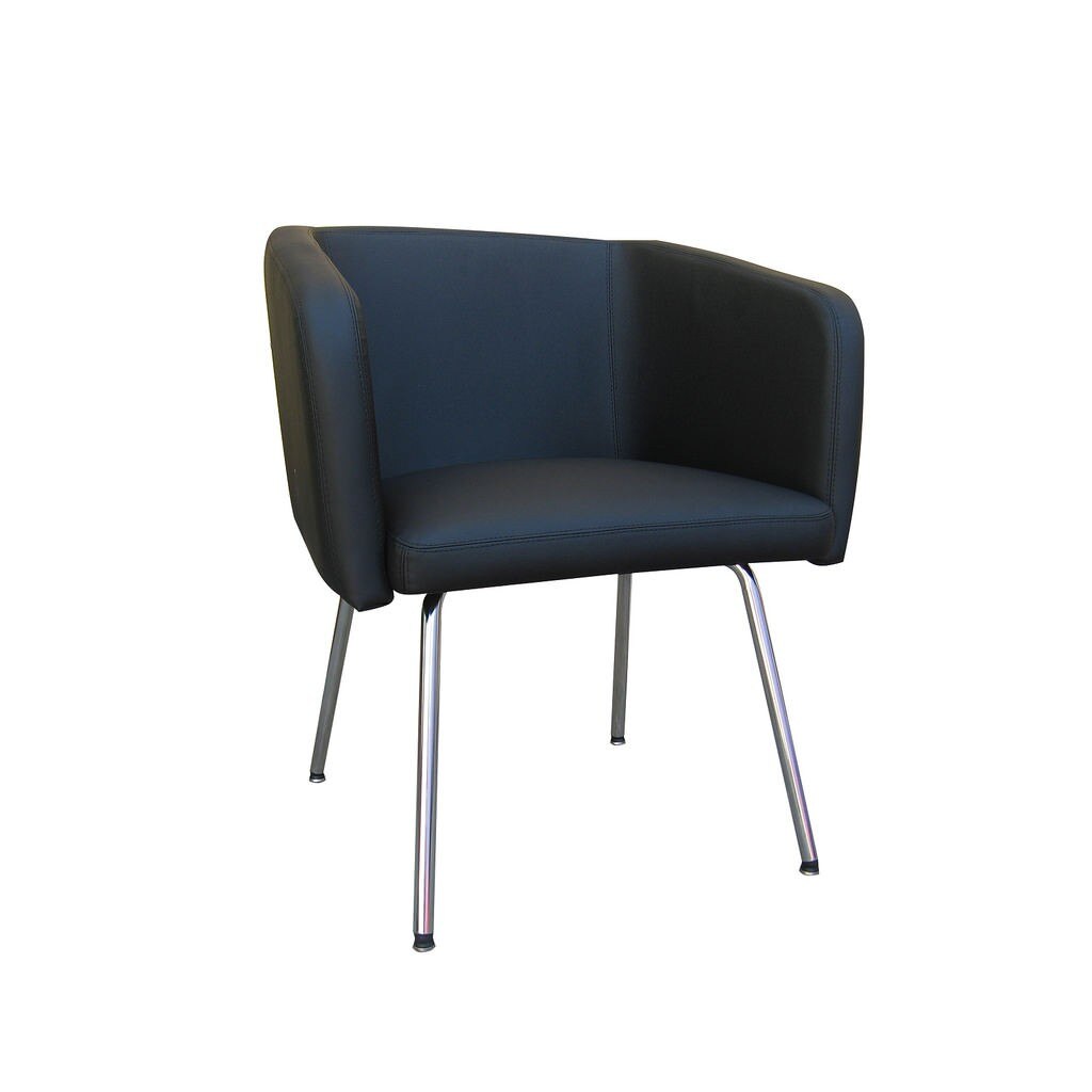 Fotoliu vizitator HELLO 4L, Negru piele ecologica