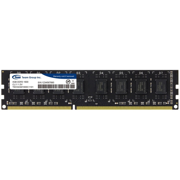 Memorie TeamGroup, 4GB DIMM, DDR3, 1600MHz, CL11, 1.5V