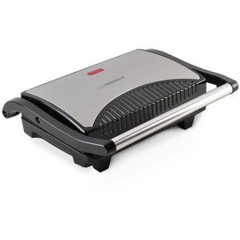 Grill Electric Esperanza, Putere 750 W, Control Automat al Temperaturii, Suprafata Antiaderenta, Carcasa Termoizolanta, Alimentare 220 - 240 V, Design Ergonomic, Argintiu&Negru Grill Electric Esperanza, Putere 750 W, Control Automat al Temperaturii, Suprafata Antiaderenta, Carcasa Termoizolanta, Alimentare 220 - 240 V, Design Ergonomic, Argintiu&Negru