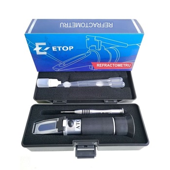 Refractometru (mustimetru) de aluminiu Brix Zahar 0-32% mustimetru Etop Refractometru (mustimetru) de aluminiu Brix Zahar 0-32% mustimetru Etop