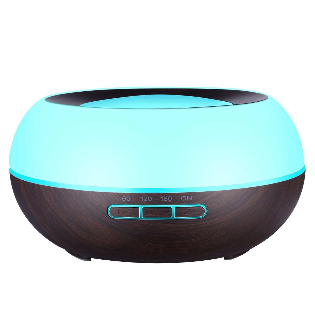 Umidificator cu ultrasunete si aromaterapie , KS-025CD, 7 culori de lumina, lemn wenge