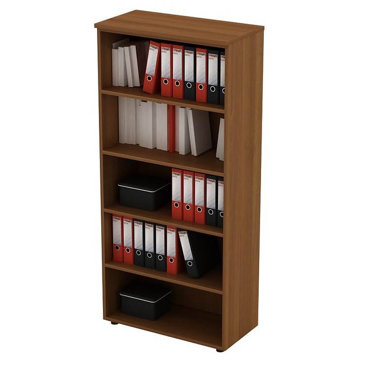 Etajera arhivare documente, 80x35x179 cm, finisaj nuc