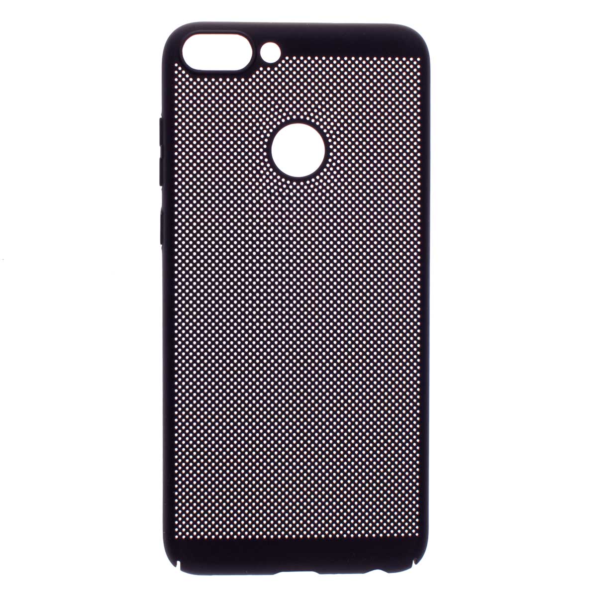 Husa protectie Huawei P Smart, perforata, super slim, Negru + Folie cu sticla asahi Japonia, Joyshell