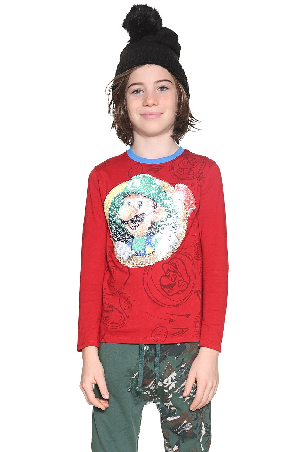 DESIGUAL, Bluza cu paiete reversibile Joana, Rosu, 152 CM