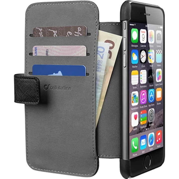 Husa de protectie Cellular Line Book pentru iPhone 6, Negru