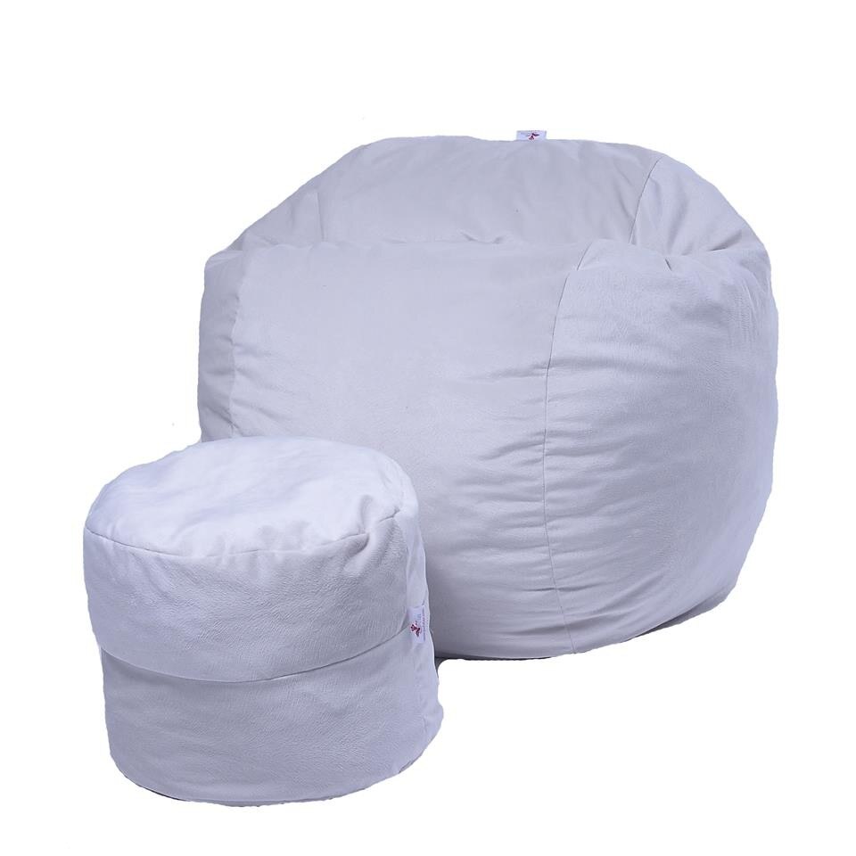 Set Fotoliu (Mediu) Matusalem + Otoman - Snowflake (Gama Premium) husa detasabila, Transformabil in pat, Fabricat in Romania, umplut cu fulgi de burete memory mix®, marca Pufrelax