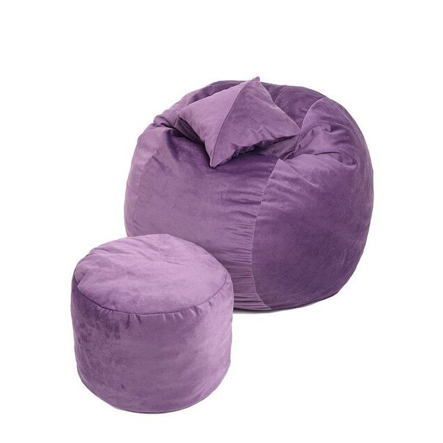 Set Fotoliu (Mediu) Matusalem+Otoman+Perna decorativa - Amethyst (Gama Diamond) husa detasabila, Transformabil in pat, Fabricat in Romania, umplut cu fulgi de burete memory mix®, marca Pufrelax