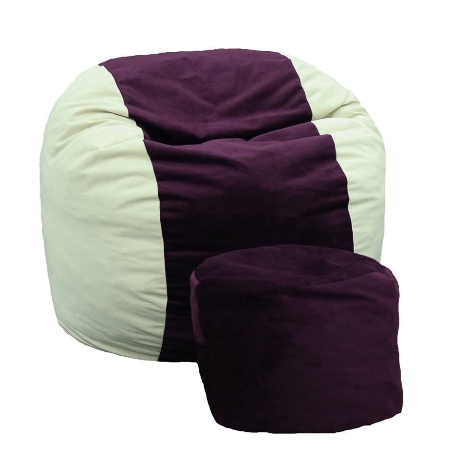 Set Fotoliu (Mediu) Matusalem + Otoman -Beige & Amethyst (Gama Diamond) husa detasabila, Transformabil in pat, Fabricat in Romania, umplut cu fulgi de burete memory mix®, marca Pufrelax