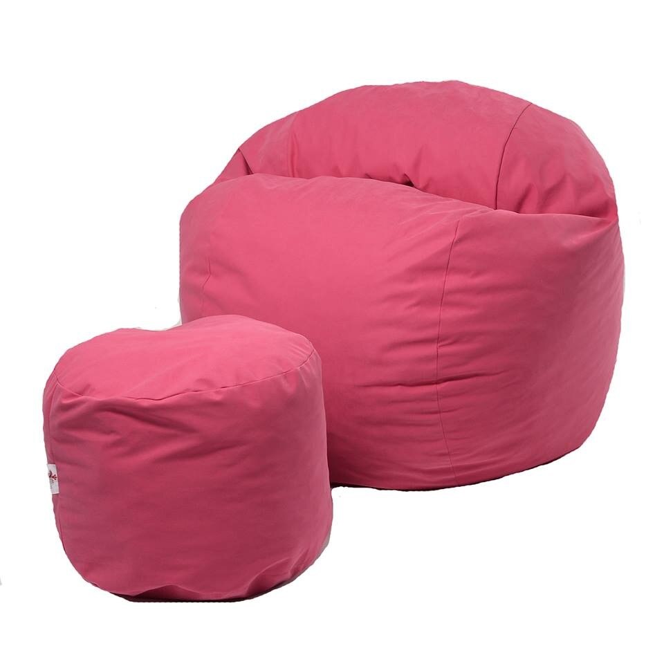 Set Fotoliu (Mare) King Size + Otoman - Pink (Gama Premium) husa detasabila, Transformabil in pat, Fabricat in Romania, umplut cu fulgi de burete memory mix®, marca Pufrelax