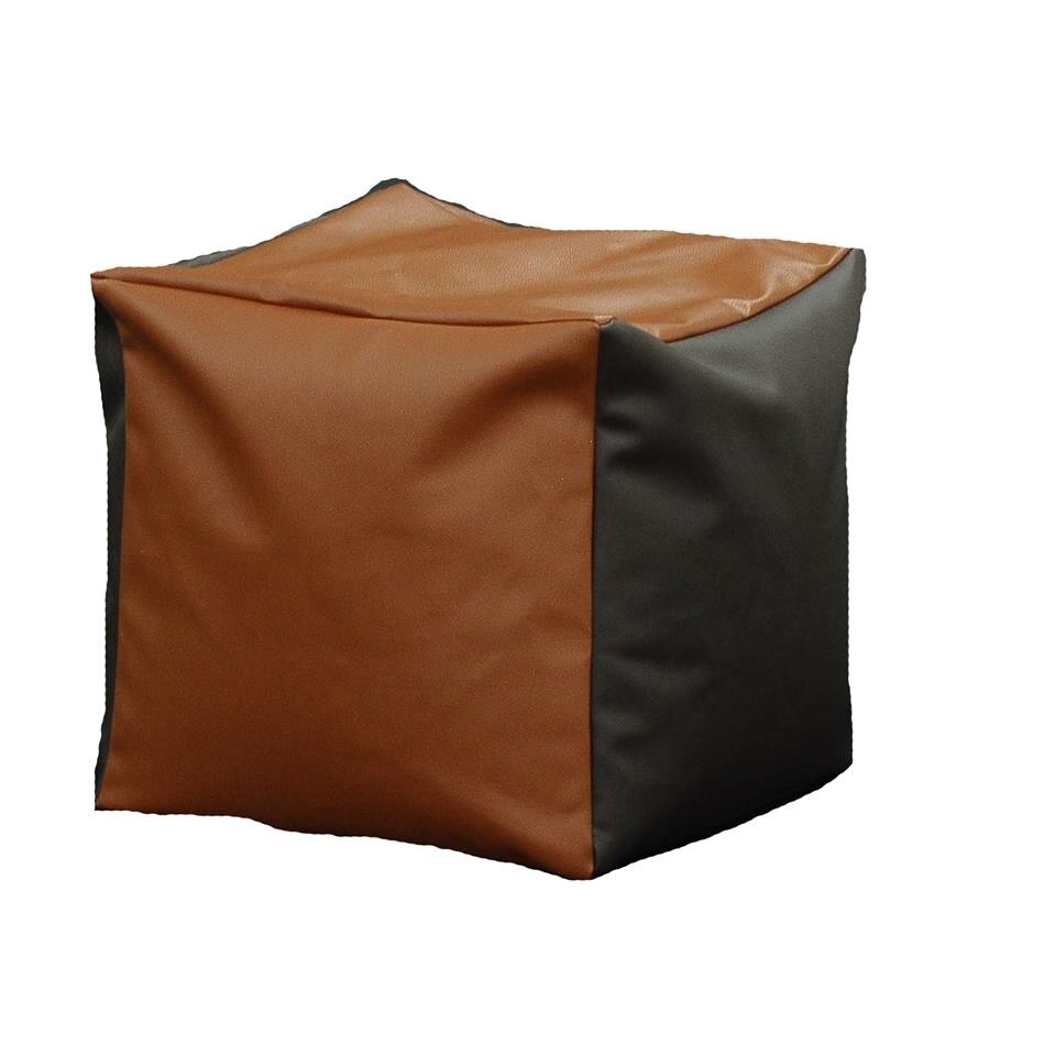 Fotoliu (Mic) Taburet Cub - Dark Side (piele eco) umplut cu perle polistiren (beanbag marca Pufrelax) Fabricat in Romania
