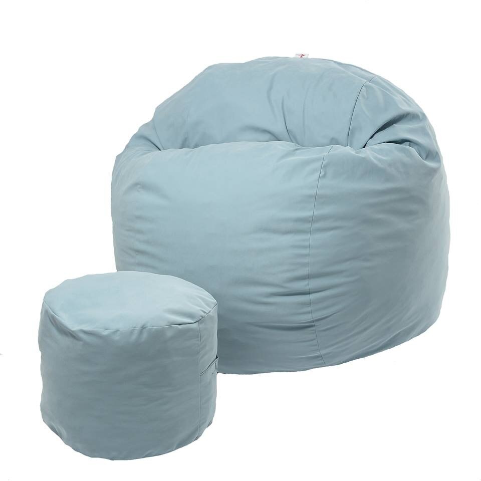 Set Fotoliu (Mare) King Size + Otoman - Ciel (Gama Premium) husa detasabila, Transformabil in pat, Fabricat in Romania, umplut cu fulgi de burete memory mix®, marca Pufrelax