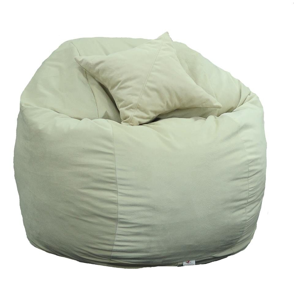 Set Fotoliu (Mare) King Size + Perna decorativa - Beige (Gama Diamond) husa detasabila, Transformabil in pat, Fabricat in Romania, umplut cu fulgi de burete memory mix®, marca Pufrelax