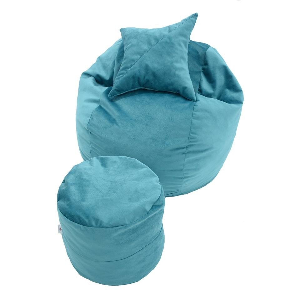 Set Fotoliu (Mediu) Matusalem+Otoman+Perna decorativa - Puddle (Gama Diamond) husa detasabila, Transformabil in pat, Fabricat in Romania, umplut cu fulgi de burete memory mix®, marca Pufrelax