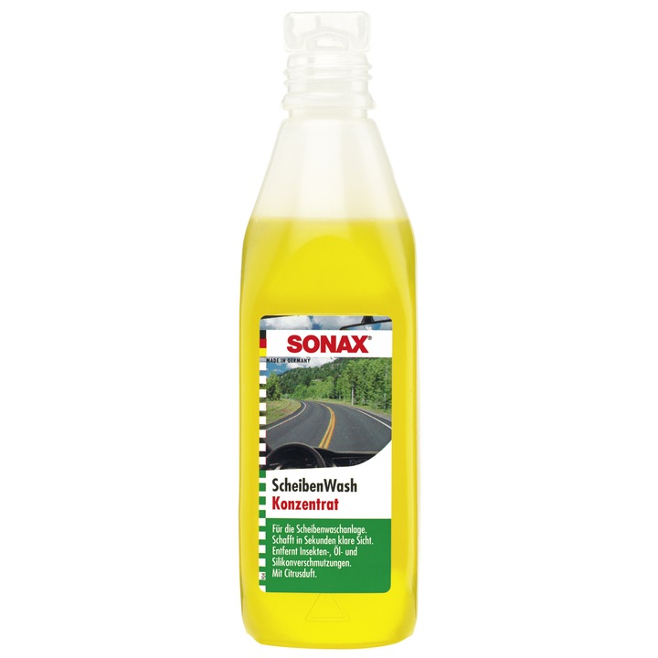 Solutie spalat parbriz cu aroma de lamaie Sonax, concentratie 1:10 , 250 ml