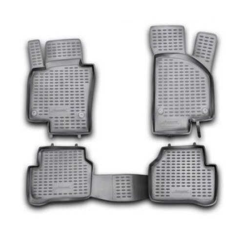 Set 4 covorase auto, tip tavita, compatibil Volkswagen Passat B6 2005-2011, negru