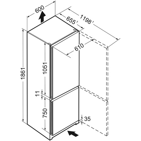 Combina Frigorifica Liebherr CN 4313, 304 l, No Frost, Display, Control electronic, DuoCooling, Raft sticle, Alarma usa, Clasa E, H 186 cm, Alb