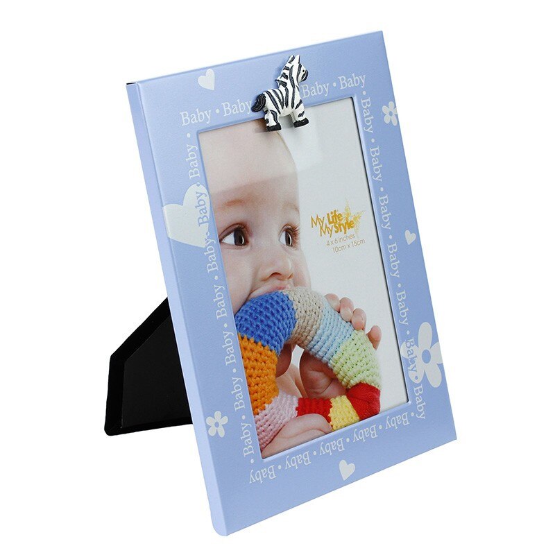 Rama foto decorativa Baby Blue, 10x15 cm, suport fixare birou, albastru