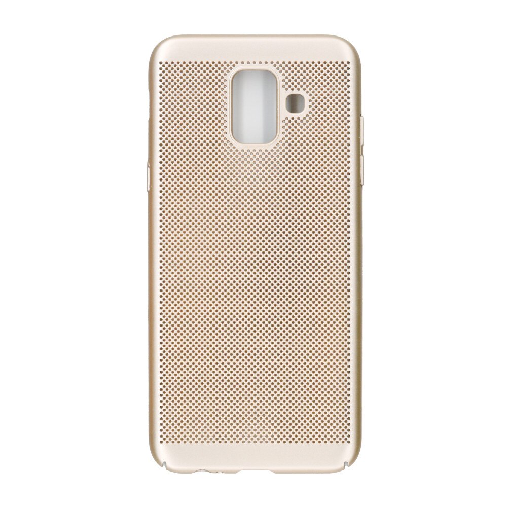 Husa de protectie spate, EuroCell Air, cu perforatii pentru Samsung Galaxy A6 2018, auriu