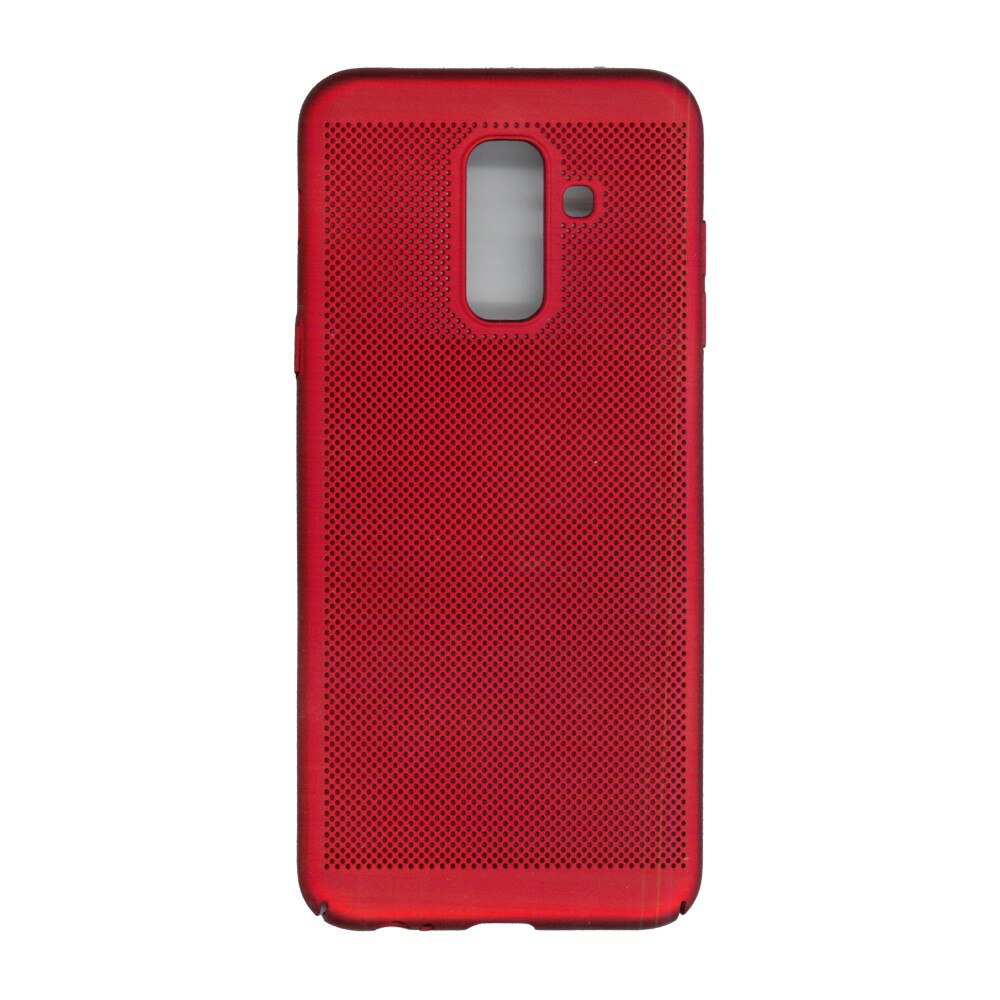 Husa de protectie spate, EuroCell Air, cu perforatii pentru Samsung Galaxy A6 Plus 2018, rosu