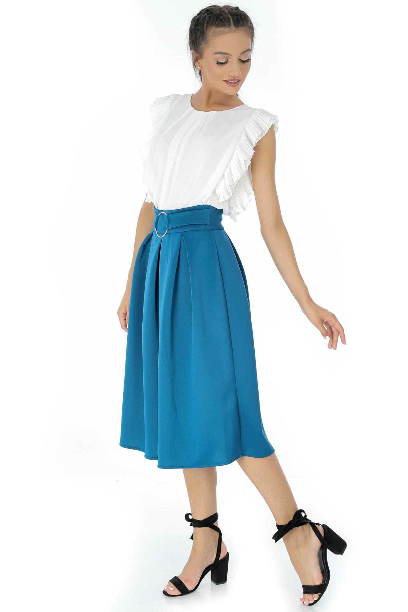 Fusta teal, Roh, cu catarama, 44