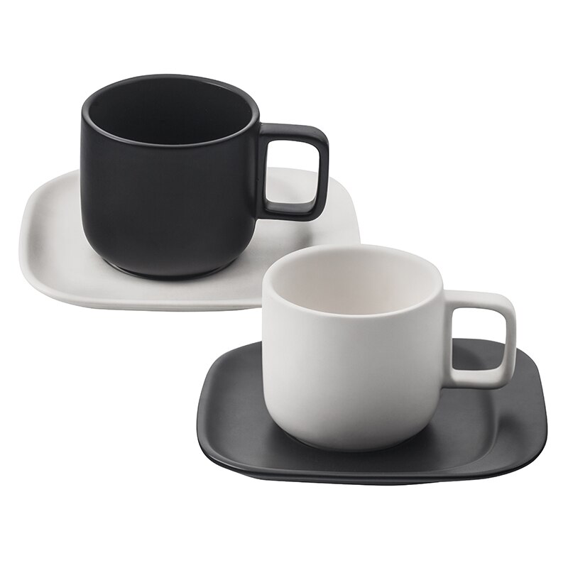 Set de ceramica 2 cesti cu farfurie Lancaster, 220ml