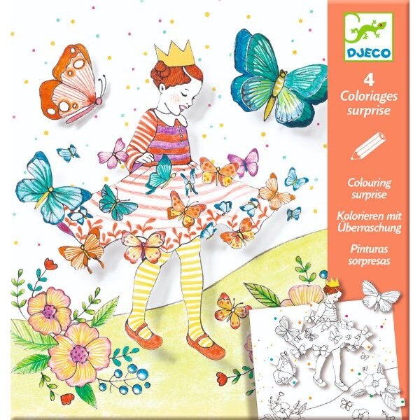 Planse de desenat cu surprize Djeco Lady Butterfly, Djeco
