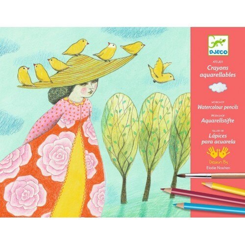 Atelier creativ de pictura cu creioane acuarela Echappees, Djeco