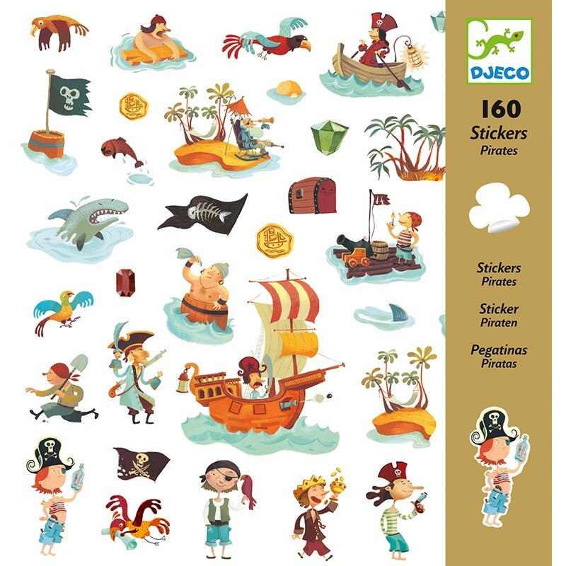 Set abtibilduri cu pirati pentru copii,Djeco