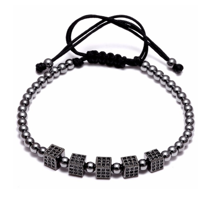 Bratara Brooks 5 Black Dice Zircon