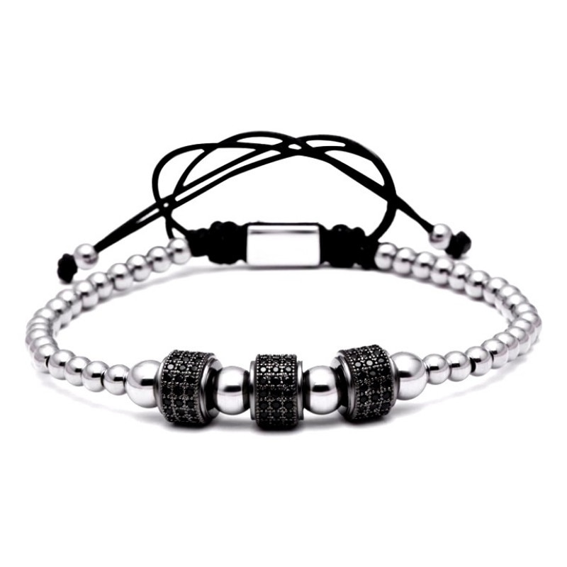 Bratara Brooks 3 Black Zircon Cilinder